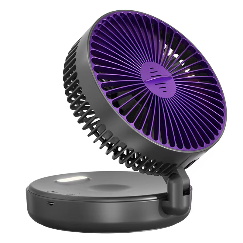 Air Circulation Fan Foldable Fan Wall Mounted Fan Ceiling Fan Air Circulation Fan with LED Light USB Plug-In（No Battery）