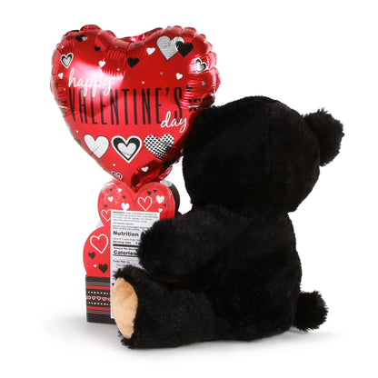 Valentine'S Day Black Bear Plush Toy with Chocolate Candy Gift, by