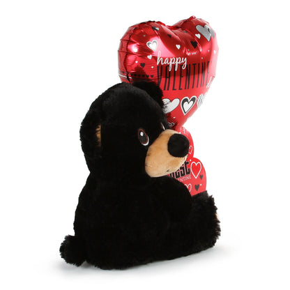 Valentine'S Day Black Bear Plush Toy with Chocolate Candy Gift, by